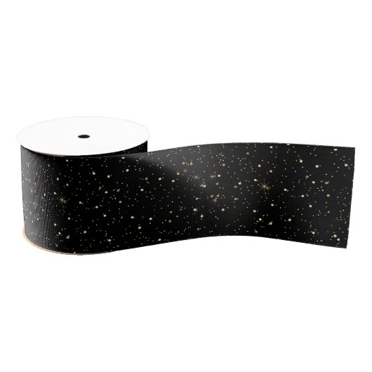 Gouden nepschittering en glitters grosgrain lint (Spoel)
