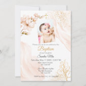 Gouden neutrale doopuitnodiging kaart (Voorkant)