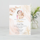 Gouden neutrale doopuitnodiging kaart (Staand voorkant)