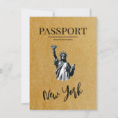 Gouden New York City paspoort Bewaar de datum Save The Date (Voorkant)