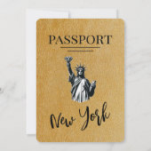 Gouden New York City Passport bruiloft Kaart (Achterkant)