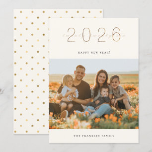 Gouden Nieuwjaar fotokaart Feestdagenkaart