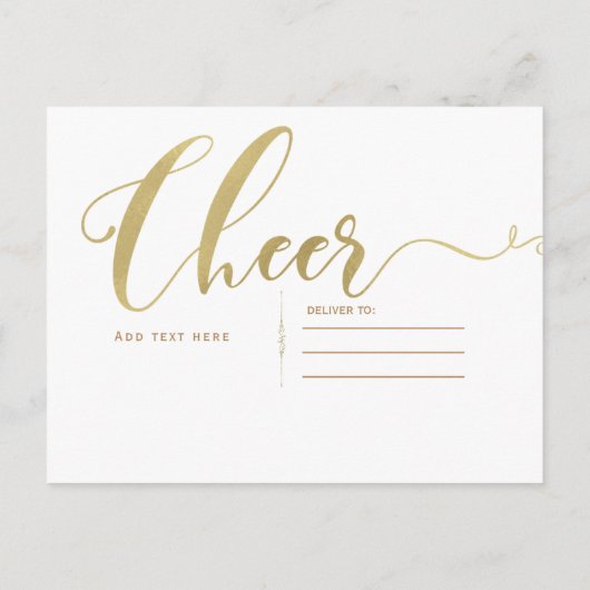 Gouden Nieuwjaars Kerst Foto Uitnodiging (Achterkant)