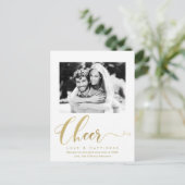 Gouden Nieuwjaarsfeest Kerst Foto Uitnodiging (Staand voorkant)