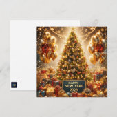 Gouden Nieuwjaarsviering 2025 Feestdagenkaart (Voorkant / Achterkant)