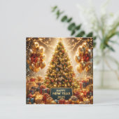 Gouden Nieuwjaarsviering 2025 Feestdagenkaart (Staand voorkant)