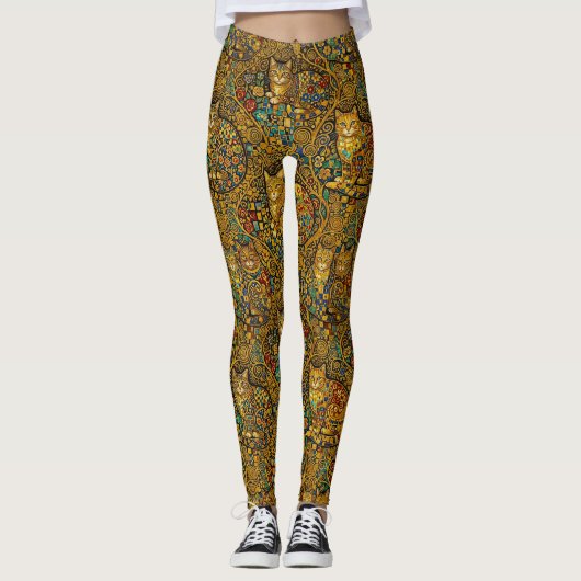 Gouden Nieuwstijlkatten Leggings (Voorkant)