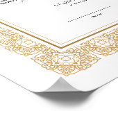 Gouden Nikkah-certificaat voor islamitische bruilo Poster (Hoek)