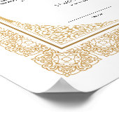 Gouden Nikkah-certificaat voor islamitische bruilo Poster (Hoek)