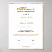 Gouden Nikkah-certificaat voor moslim islamitisch  Poster (Voorkant)