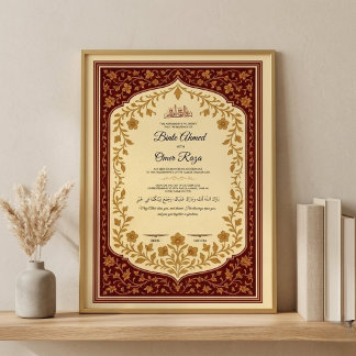 Gouden Nikkah-contract Digitale Nikkah-certificaat Poster