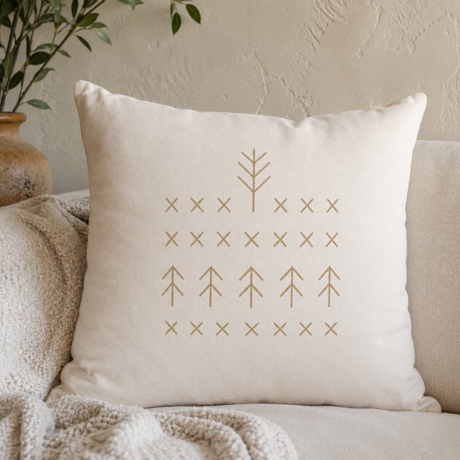 Gouden Nordic Threads Worpkussen Kussen (Soft ivory arrowwork brings Scandinavian cabin character to relaxed interiors)