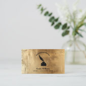 Gouden notaris openbare lening ondertekenen foto Q Visitekaartje (Staand voorkant)