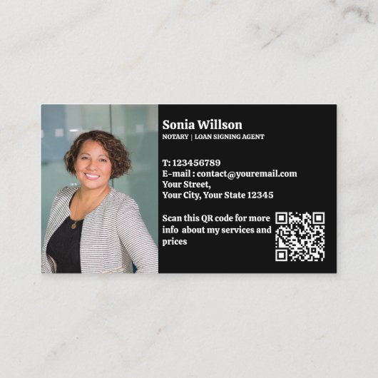 Gouden notaris openbare lening ondertekenen foto Q Visitekaartje (Achterkant)