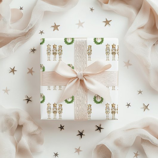 Gouden Notenkraker Kerst Cadeaupapier