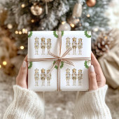 Gouden Notenkraker Kerst Cadeaupapier