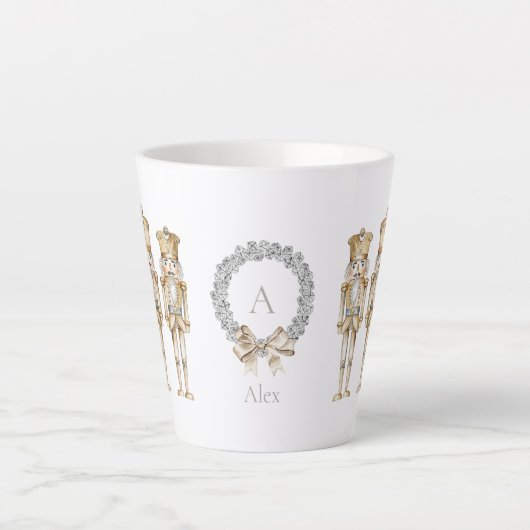 Gouden Notenkraker Kerstmis Latte Mok (Voorkant)