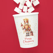 Gouden Notenkraker Vrolijk Kerstfeest Papieren Bekers