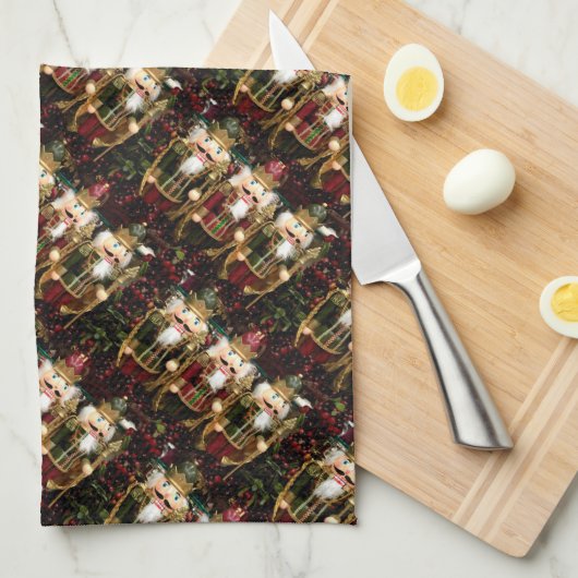 Gouden Notenkrakers Kerstmis Theedoek (Quarter Fold)