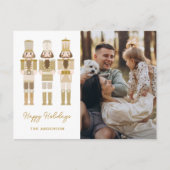 GOUDEN NOTENKRAKERS MET FOTO KERSTMIS BRIEFKAART (Voorkant)