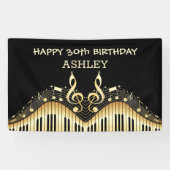 Gouden notities en toetsenborden spandoek (Horizontaal)