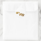 Gouden nuggets op wit ronde sticker (Tas)