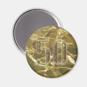 gouden nummer 50 gouden lampen 50e verjaardag magneet (Voorkant / Achterkant)