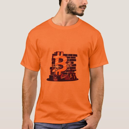 Gouden Nummer 7 Bakstenen Muur T-shirt (Voorkant)
