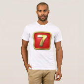 Gouden Nummer 7 Jackpot Casino T-shirt (Voorkant volledig)
