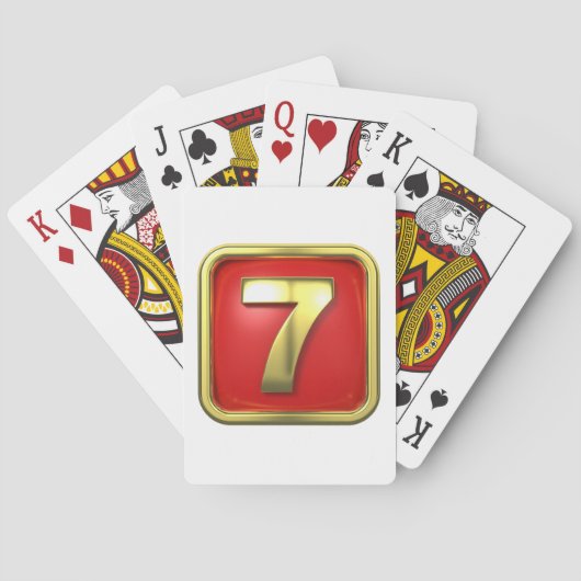 Gouden Nummer Zeven Speelkaarten (Achterkant)