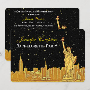 Gouden NYC Silhouette #2 Zwarte Sterrenhemel BGH B Kaart