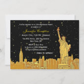 Gouden NYC Skyline #2 Etch Sterrenhemel DIY BG H S Kaart (Achterkant)