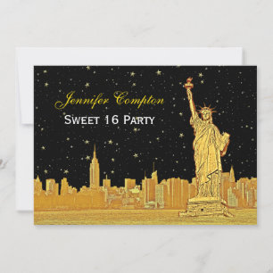 Gouden NYC Skyline #2 Etch Sterrenhemel DIY BG H S Kaart