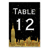 Gouden NYC Skyline Sterrenhemel Tafelnummer DIY BG (Achterkant)