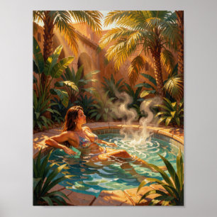 Gouden Oase Retreat in Warm Licht Poster