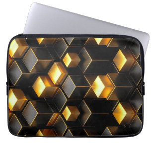 Gouden Obsidiaan Neo Deco Cyber Corporate Voxel Be Laptop Sleeve