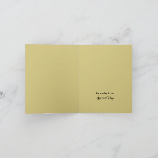 Gouden Oceaan, Elegant Strand Bruiloft Bedankkaart (Binnen)