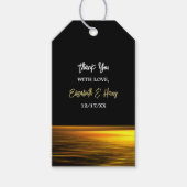 Gouden Oceaan, Elegant Strand Bruiloft Cadeaulabel (Voorkant)