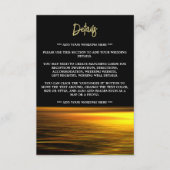 Gouden Oceaan, Elegant Strand Bruiloft Detail Informatiekaartje (Voorkant)