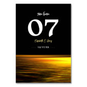 Gouden Oceaan, Elegant Strand Bruiloft Kaart (Achterkant)