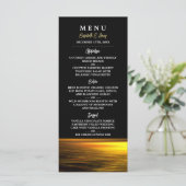 Gouden Oceaan, Elegant Strand Bruiloft Menu (Staand voorkant)