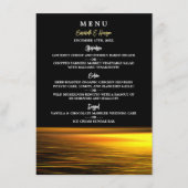 Gouden Oceaan, Elegant Strand Bruiloft Menu (Voorkant)