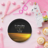 Gouden Oceaan, Elegant Strand Bruiloft Papieren Bordje (Feest)