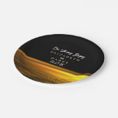 Gouden Oceaan, Elegant Strand Bruiloft Papieren Bordje (Gekanteld)