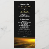 Gouden Oceaan, Elegant Strand Bruiloft Programmakaart (Voorkant)