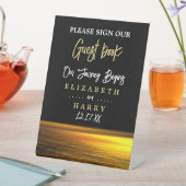 Gouden Oceaan, Elegant Strand Bruiloft Reclamebord Met Voetstuk (Insitu)