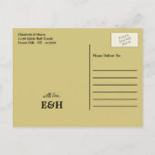 Gouden Oceaan, Elegant Strand Bruiloft Save The Da Aankondigingskaart (Achterkant)