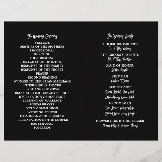 Gouden Oceaan, Elegant Strand Huwelijksprogramma (Achterkant)