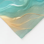 Gouden Oceaangolf Abstracte Golven Fleece Deken (Hoek)