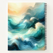 Gouden Oceaangolf Abstracte Golven Notitieboek (Achterkant)